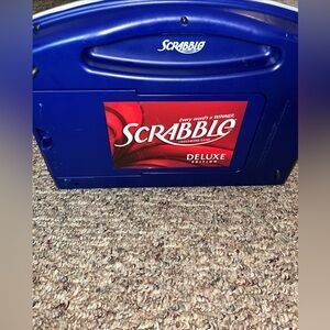 Scrabble Deluxe Edition Wheels Rotating Turntable Board Travel Case *Complete*
